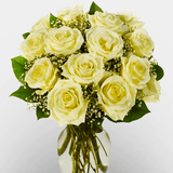 Vase of twelve white roses