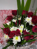 1 DOZEN RED ROSES AND RADOS BOUQUET