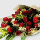 Bouquet of twenty-four red roses