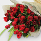 Bouquet of thirty-six red roses
